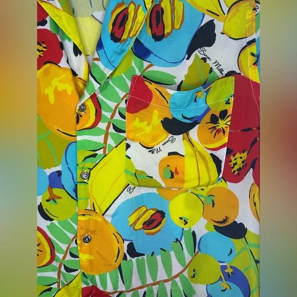 SIMON MILLER Zeem Graphic Fruit Print Shirt XL - flawed - Picture 8 of 10